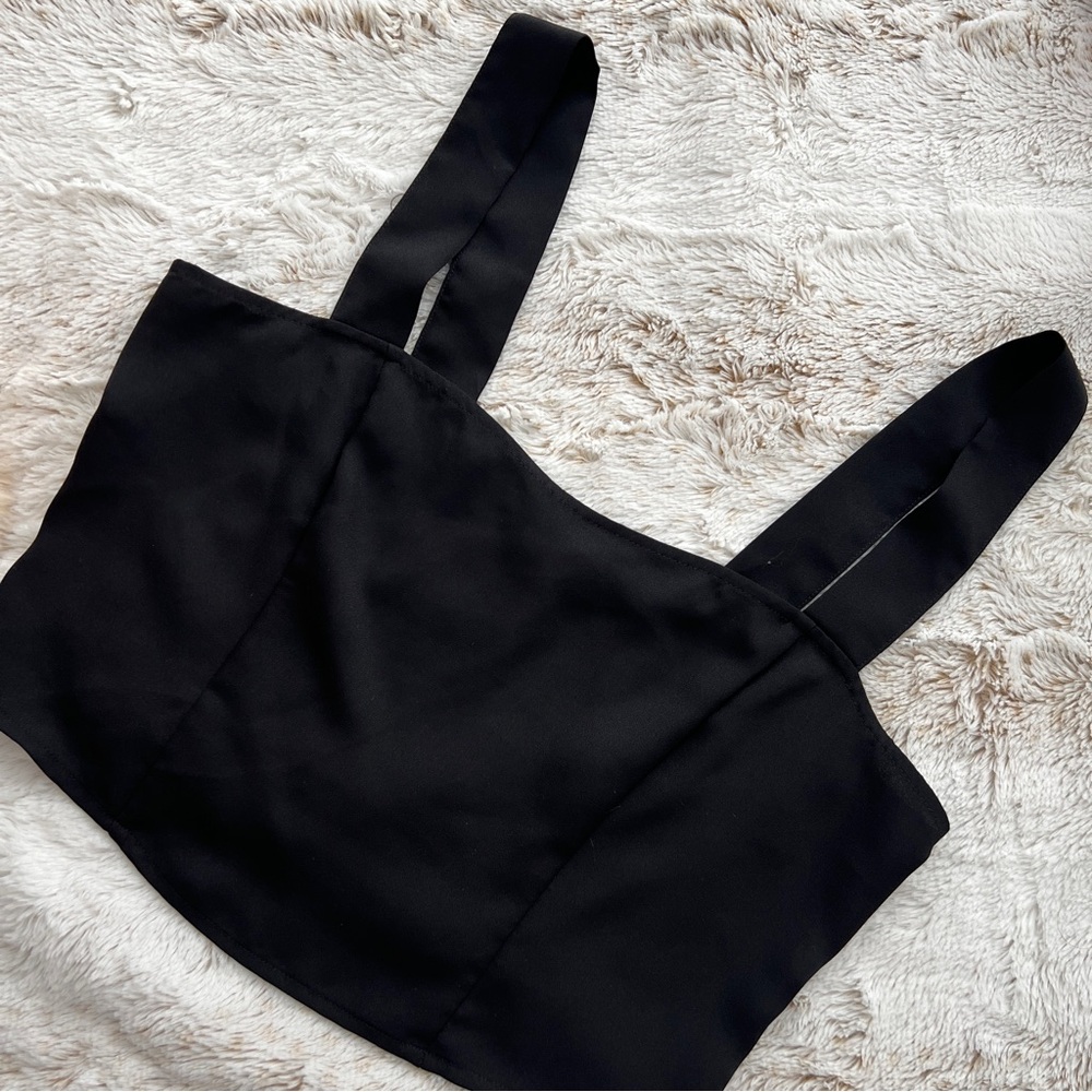 Express Black Sleeveless Crop Top